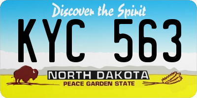 ND license plate KYC563