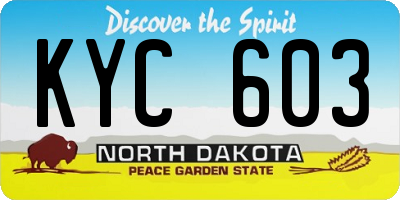 ND license plate KYC603