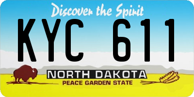 ND license plate KYC611