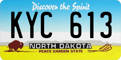 ND license plate KYC613
