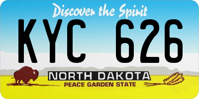 ND license plate KYC626