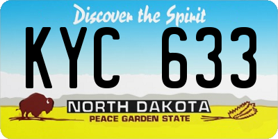 ND license plate KYC633
