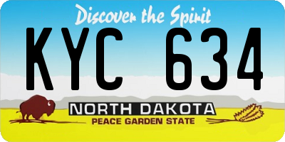 ND license plate KYC634