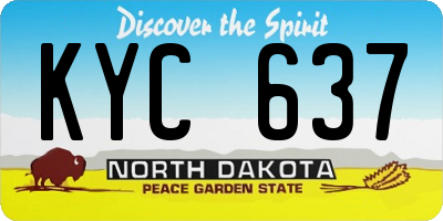ND license plate KYC637