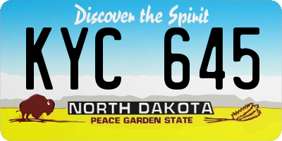 ND license plate KYC645
