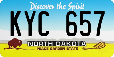 ND license plate KYC657