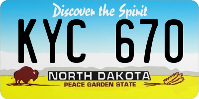 ND license plate KYC670