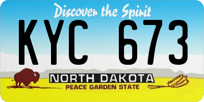 ND license plate KYC673