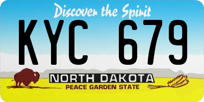ND license plate KYC679