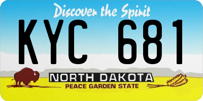 ND license plate KYC681