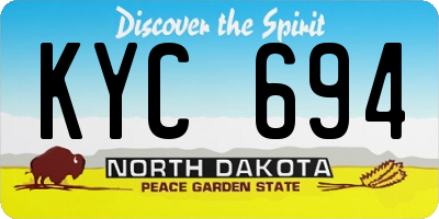 ND license plate KYC694
