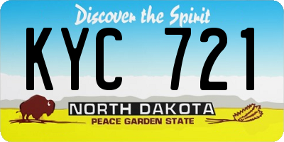 ND license plate KYC721