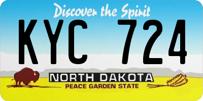 ND license plate KYC724