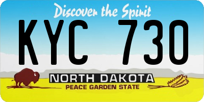 ND license plate KYC730