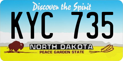 ND license plate KYC735