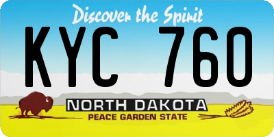 ND license plate KYC760