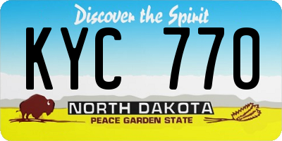 ND license plate KYC770