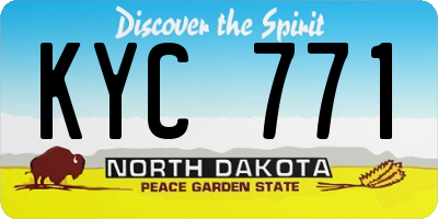 ND license plate KYC771