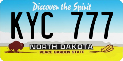 ND license plate KYC777