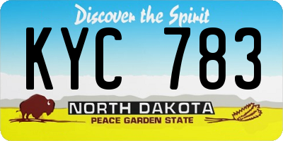 ND license plate KYC783