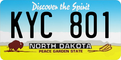 ND license plate KYC801