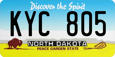 ND license plate KYC805