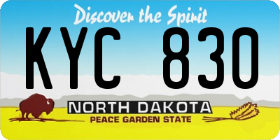 ND license plate KYC830