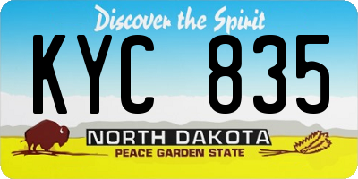 ND license plate KYC835