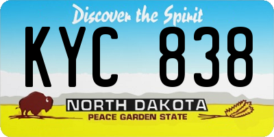 ND license plate KYC838