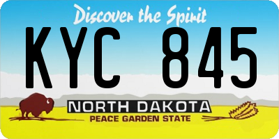 ND license plate KYC845