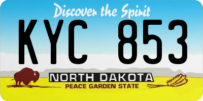 ND license plate KYC853