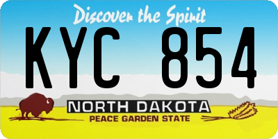 ND license plate KYC854