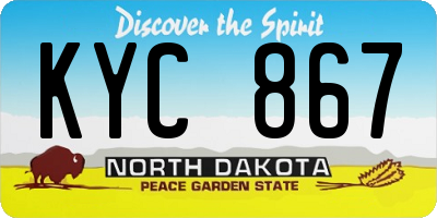 ND license plate KYC867
