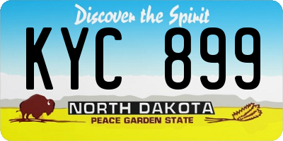 ND license plate KYC899