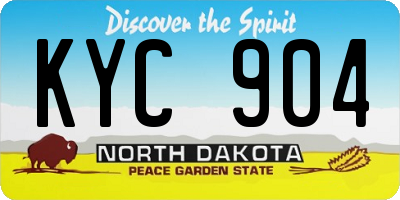 ND license plate KYC904