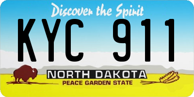 ND license plate KYC911