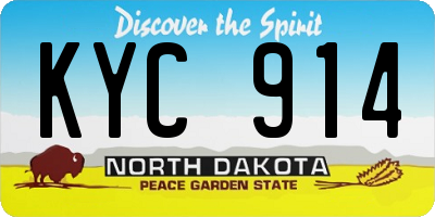 ND license plate KYC914