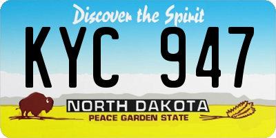 ND license plate KYC947