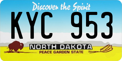 ND license plate KYC953