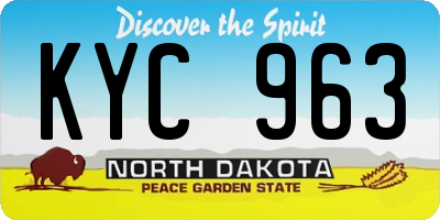 ND license plate KYC963