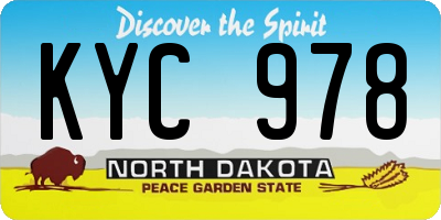 ND license plate KYC978
