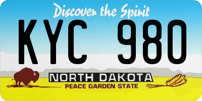 ND license plate KYC980