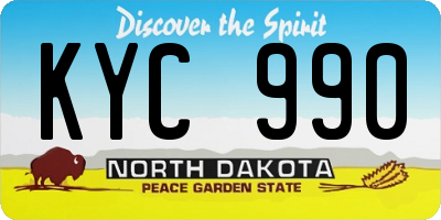 ND license plate KYC990