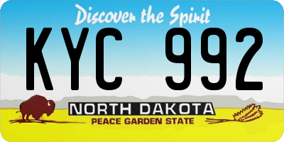 ND license plate KYC992