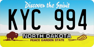 ND license plate KYC994