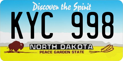 ND license plate KYC998