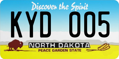 ND license plate KYD005