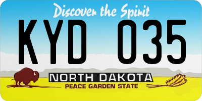 ND license plate KYD035