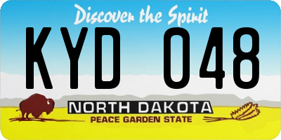 ND license plate KYD048