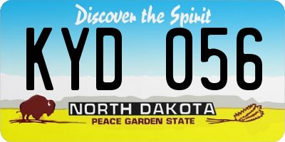 ND license plate KYD056